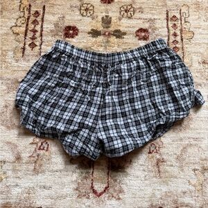 Plaid Black & White Women’s Shorts